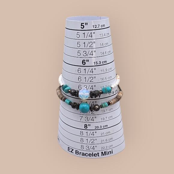 Turquoise & Moonstone Boho Beaded Bracelet Set - Picture 6 of 6